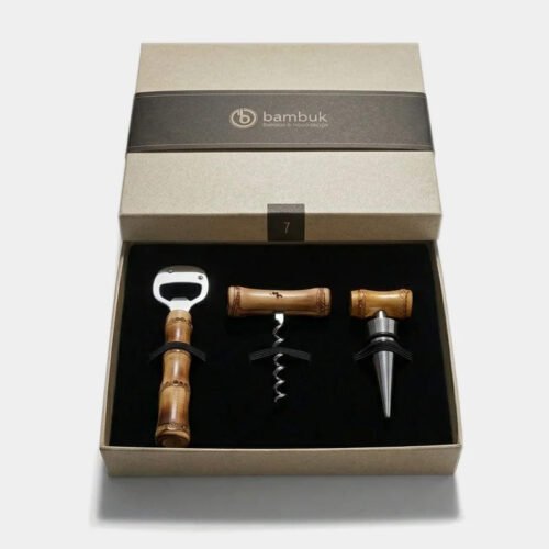Conjunto bar com cabo de bambu a|colher para cha