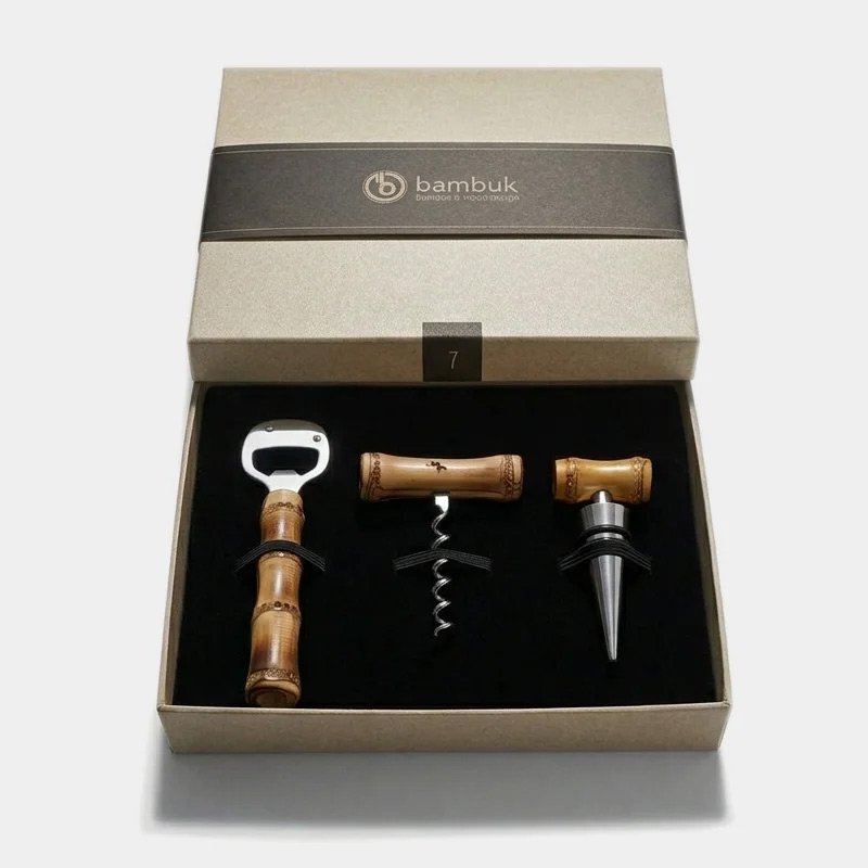 Conjunto bar com cabo de bambu a|colher para cha
