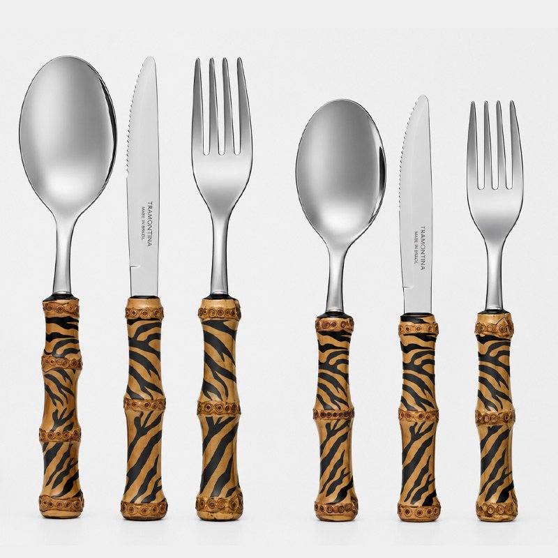 Talheres pintados a mao padrao zebra